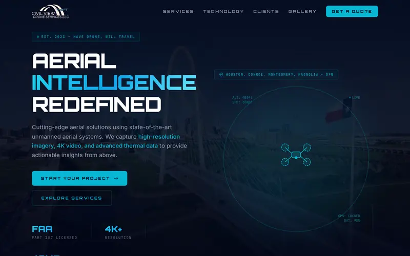 Civil View Drones website screenshot