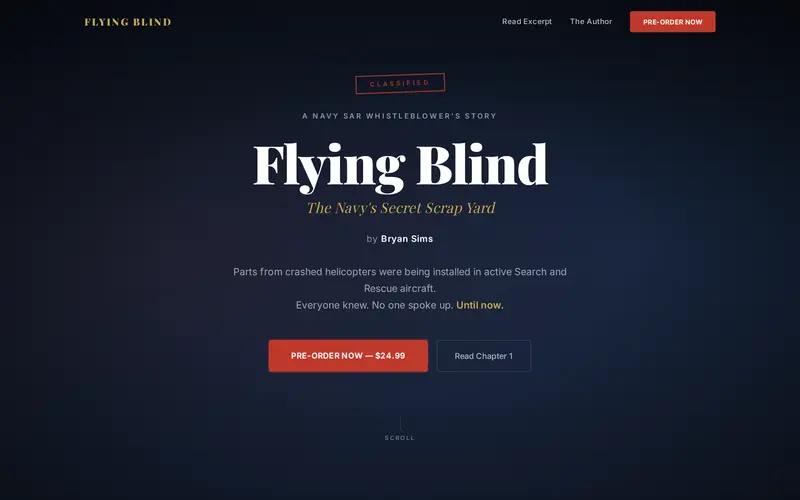 Flying Blind website screenshot