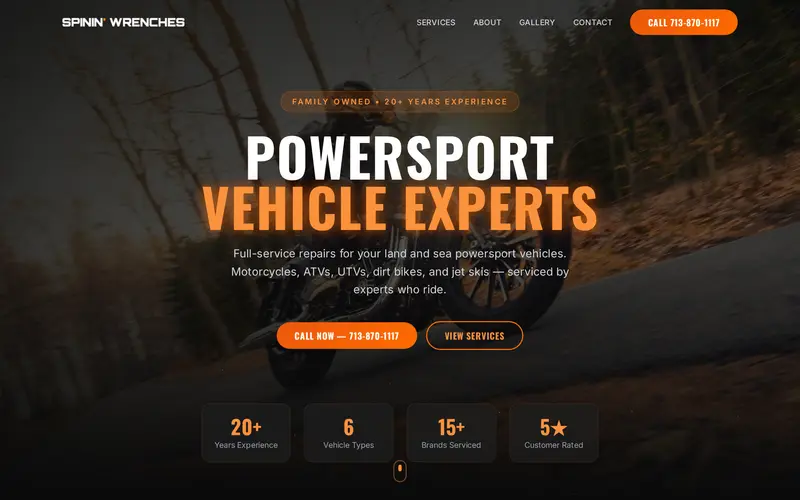 Spinin' Wrenches website screenshot