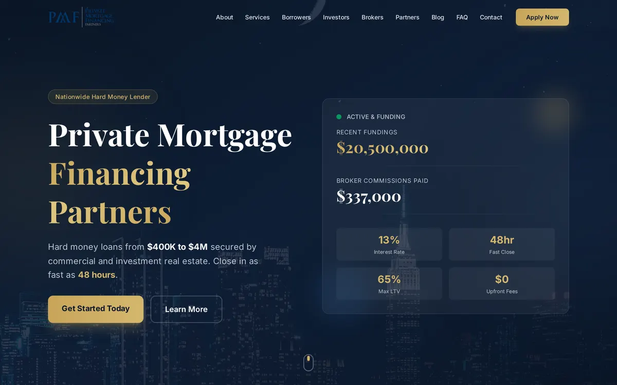 PMF Partners website screenshot