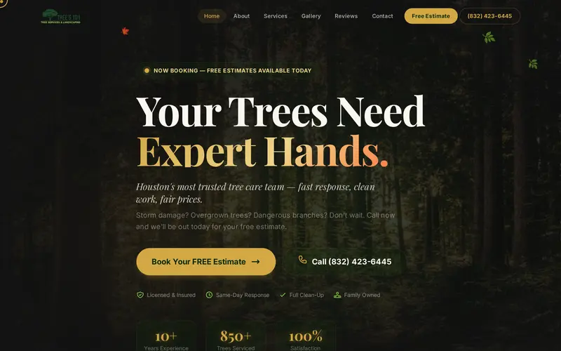 Tree's 101 website screenshot